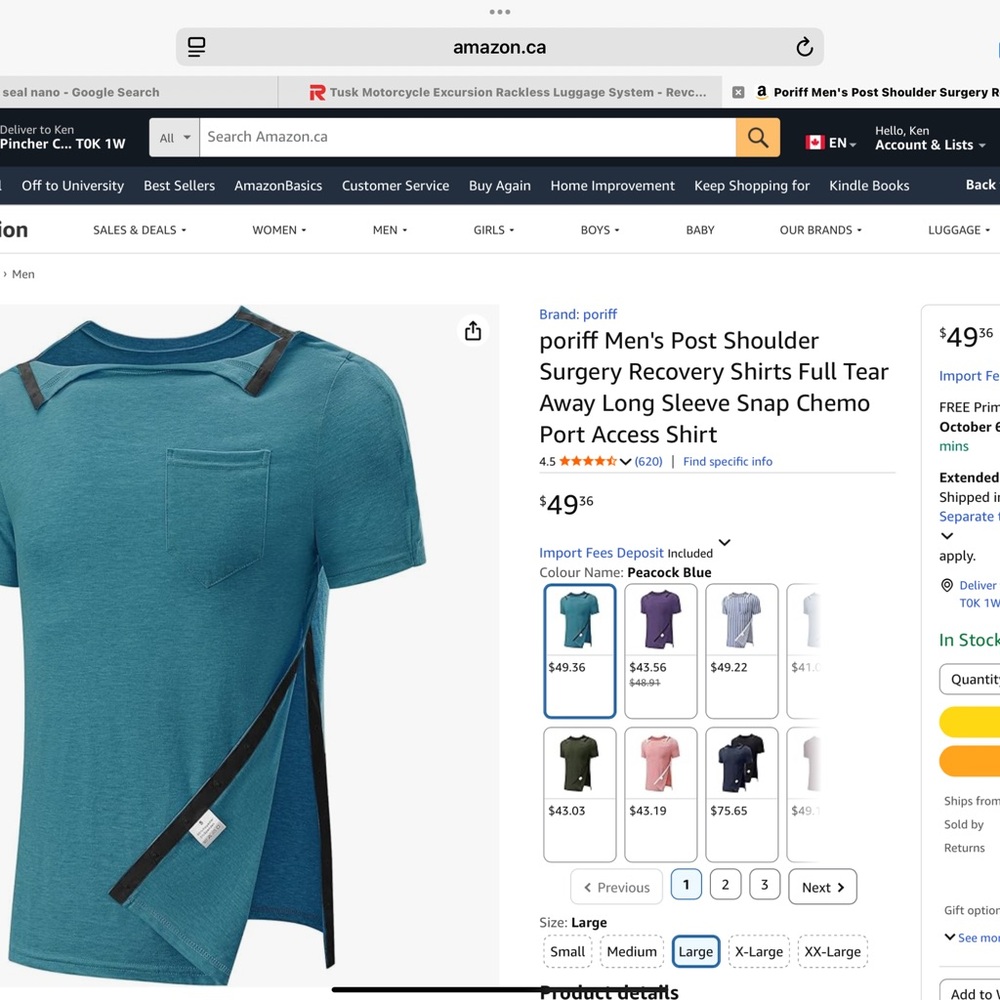 Men's Recovery Shirt with Snap Closure set of 3 worn for just a few weeks